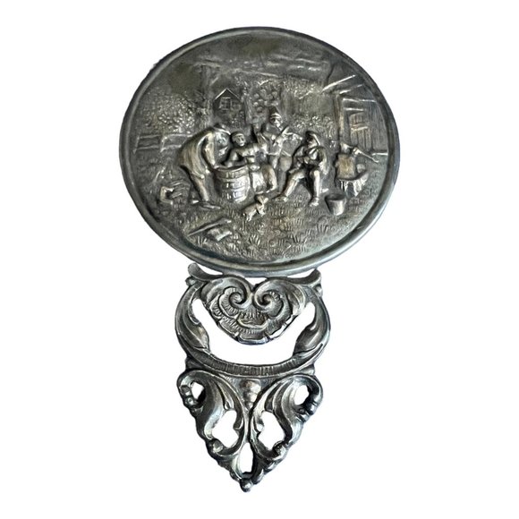 Vintage Hans Jensen Danish Denmark Ladies Pocket Mirror 4.25in X 2.5in - Picture 2 of 3